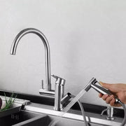 Akkumulátorkonyha kivonható zuhanyzóval, rozsdamentes acél 304, szatén, CF034