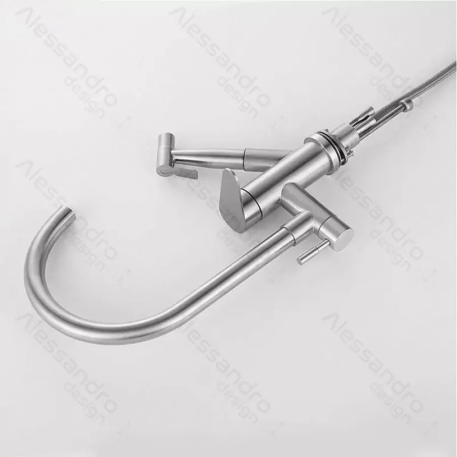 Akkumulátorkonyha kivonható zuhanyzóval, rozsdamentes acél 304, szatén, CF034