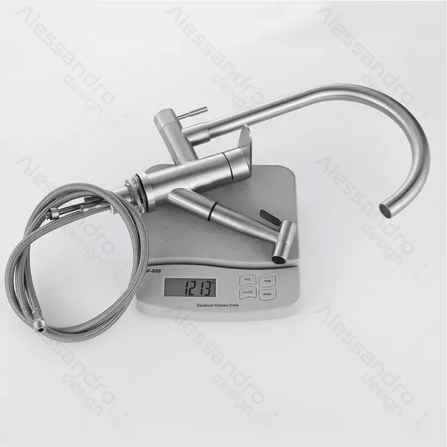 Akkumulátorkonyha kivonható zuhanyzóval, rozsdamentes acél 304, szatén, CF034