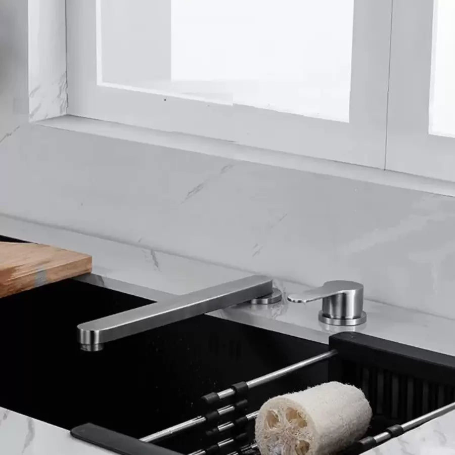 Prémium konyhai akkumulátor, szálcsiszolt rozsdamentes acél, süllyesztett YSQ/107