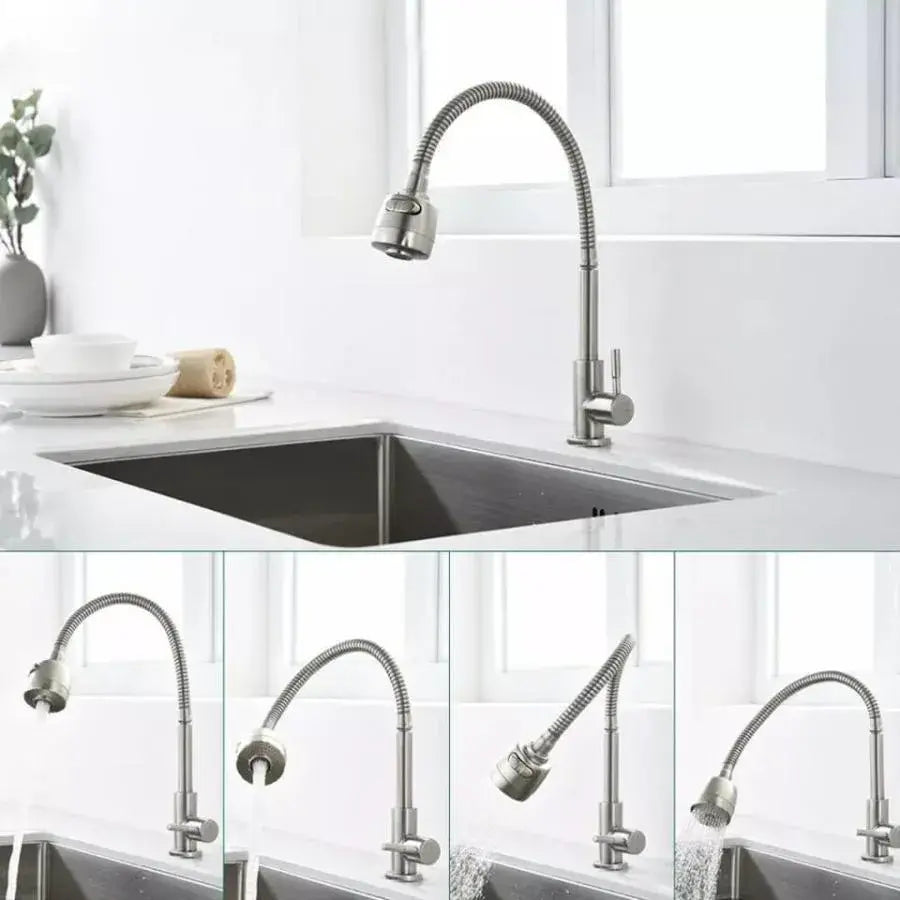 Akkumulátor konyha rugalmas cső 2 fúvóka patron kerámia rozsdamentes acél szatén szerelvények tartalmazzák a CF031 -et