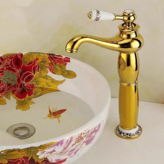 Washbasin akkumulátor, egészségügyi sárgaréz, arany, CF/1008