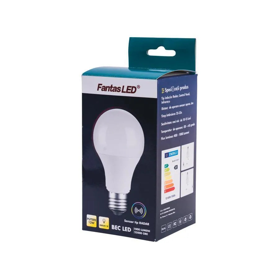 LED -izzó érzékelővel, 12W, 6500K