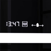 Téglalap alakú LED -tükör, 160x80cm, Motionglow Marcello, de -de -clock, óra és hőmérő