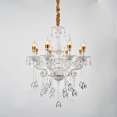 Crystal Chandelier Bruchier 8x E14, 65 cm átmérőjű, fehér arany, állítható magasság