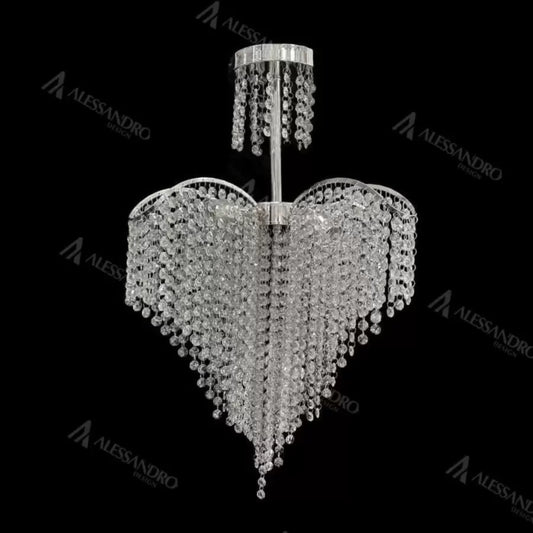 Csillár kristály Baylor 4x E27 44cm ezüst átmérőjű