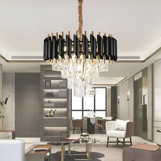 Crye Chandelier Versailles Noble 4XE14, 40 cm átmérőjű, fényes és fekete arany, állítható magasság
