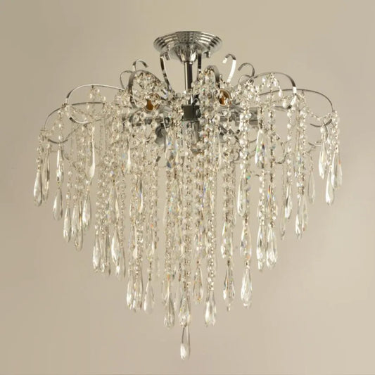 Cristal Chandelier ego 9x E27, 60 cm átmérőjű, fényes króm