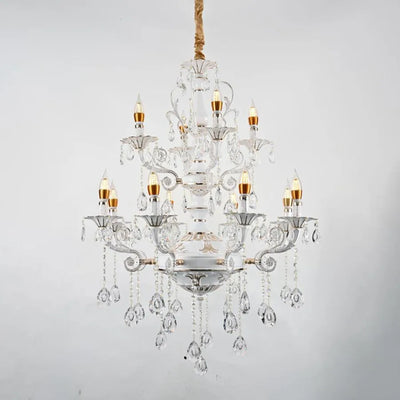 Crystal Chandelier Bruchier 12x E14, 75 cm átmérőjű, fehér arany, állítható magasság