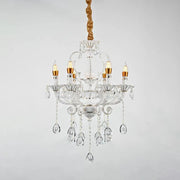 Crystal Chandelier Bruchier 6x E14, 55 cm átmérőjű, fehér arany, állítható magasság