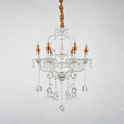 Crystal Chandelier Bruchier 6x E14, 55 cm átmérőjű, fehér arany, állítható magasság