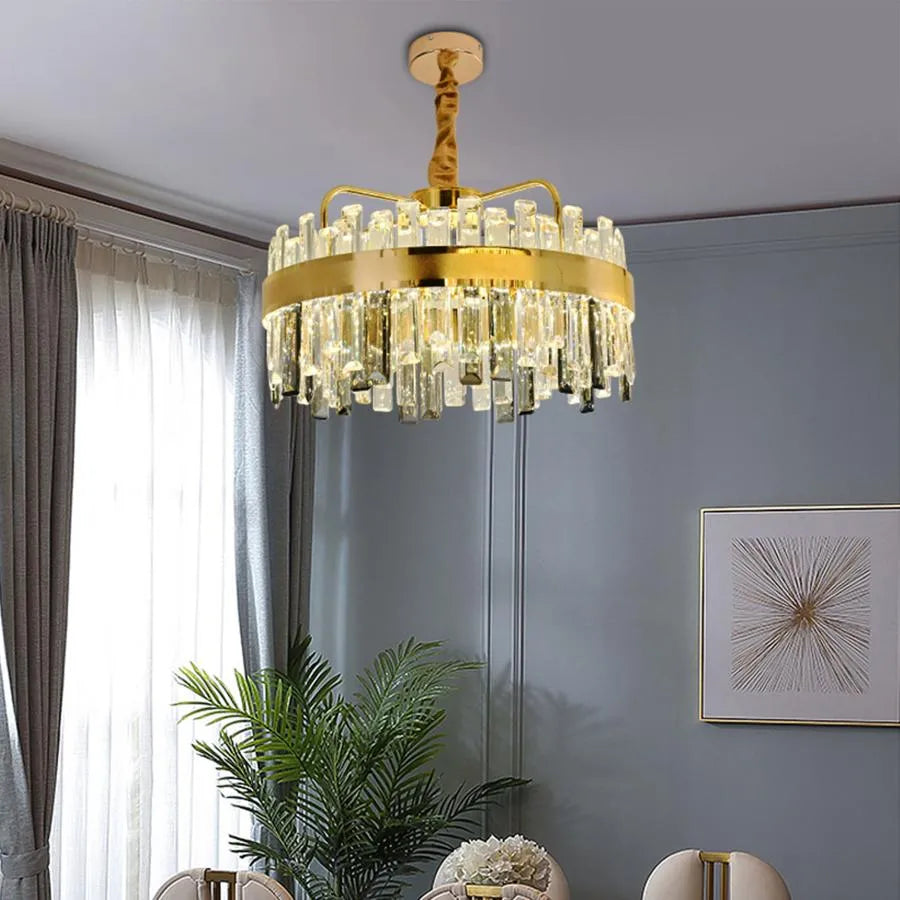 Achim LED -csillár távirányítóval, 120W, Daisy, 50 cm átmérőjű, arany