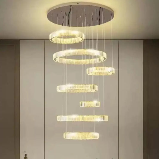 LED Crystal Chandelier Messiás 128W ezüst távvezérlővel
