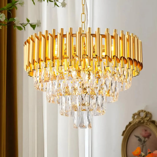 Crystal Chandelier Versailles Eleganza 8x E14, 49 cm átmérőjű, arany, állítható magasság