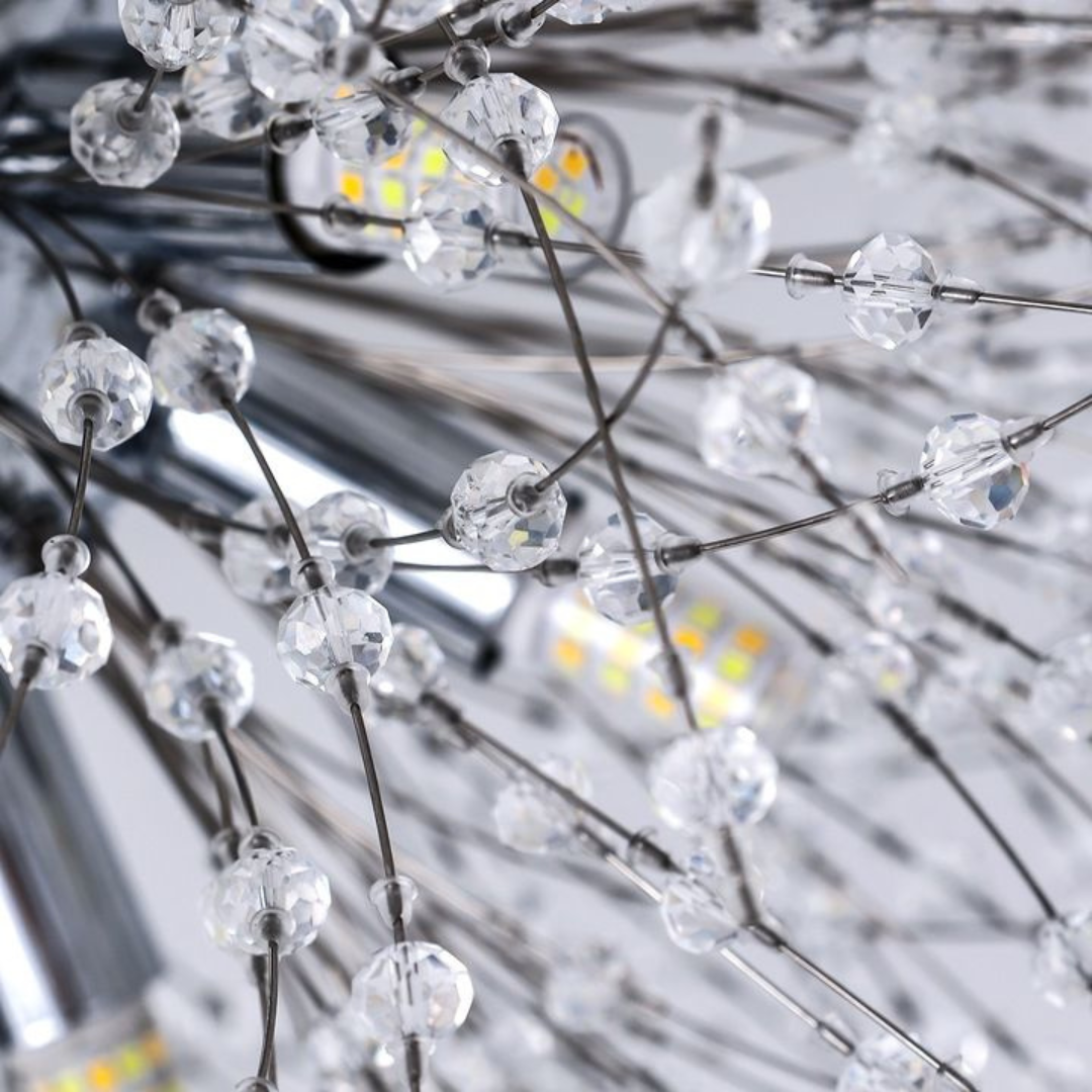 Schönbrunn Crystal Chandelier, 6x G9, 40 cm átmérőjű, fényes ezüst, állítható magasság