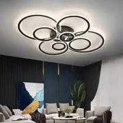 LED -csillár Betty 130W távirányítóval, 8 kör, hideg/forró/semleges fény, instabil, fekete