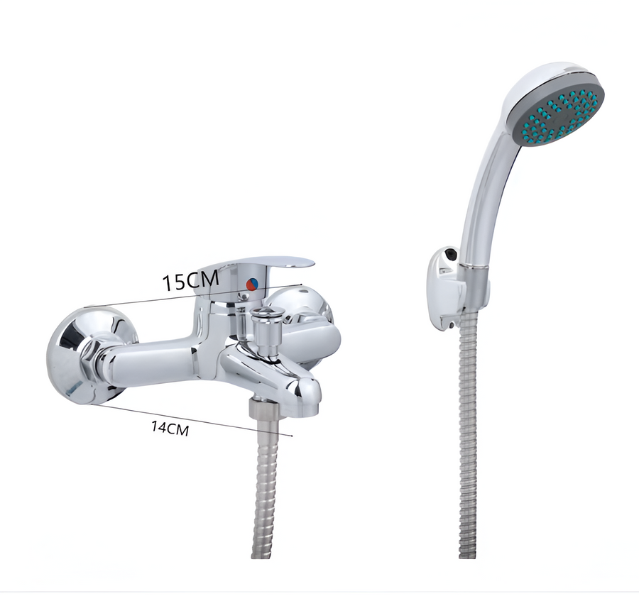 Akkumulátorfürdő, zuhany és tömlő tartalmazza, ötvözet, kerámia patron, króm, CD001