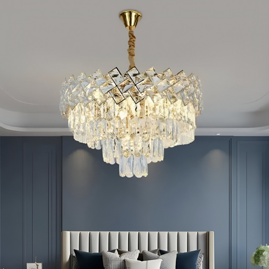 Crystal Chandelier Windsor Noble 5XE14, 40 cm átmérőjű, fényes arany, állítható magasság