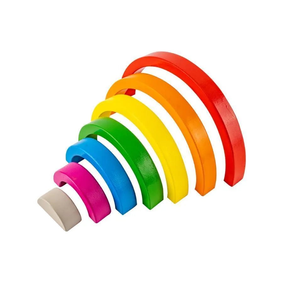 Szivárvány típusú játék, többszínű, 7 darab, fa