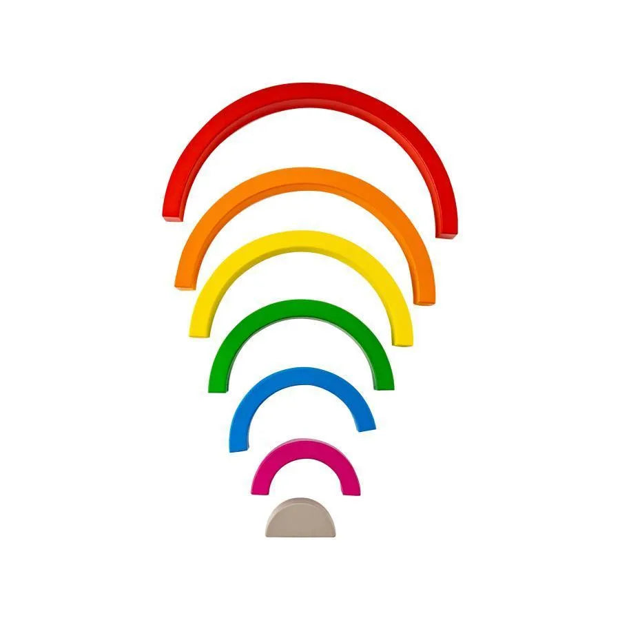 Szivárvány típusú játék, többszínű, 7 darab, fa