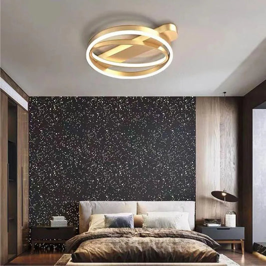 LED -csillár távirányítóval 90W, hideg/forró/semleges fény, zsíros, fényes arany