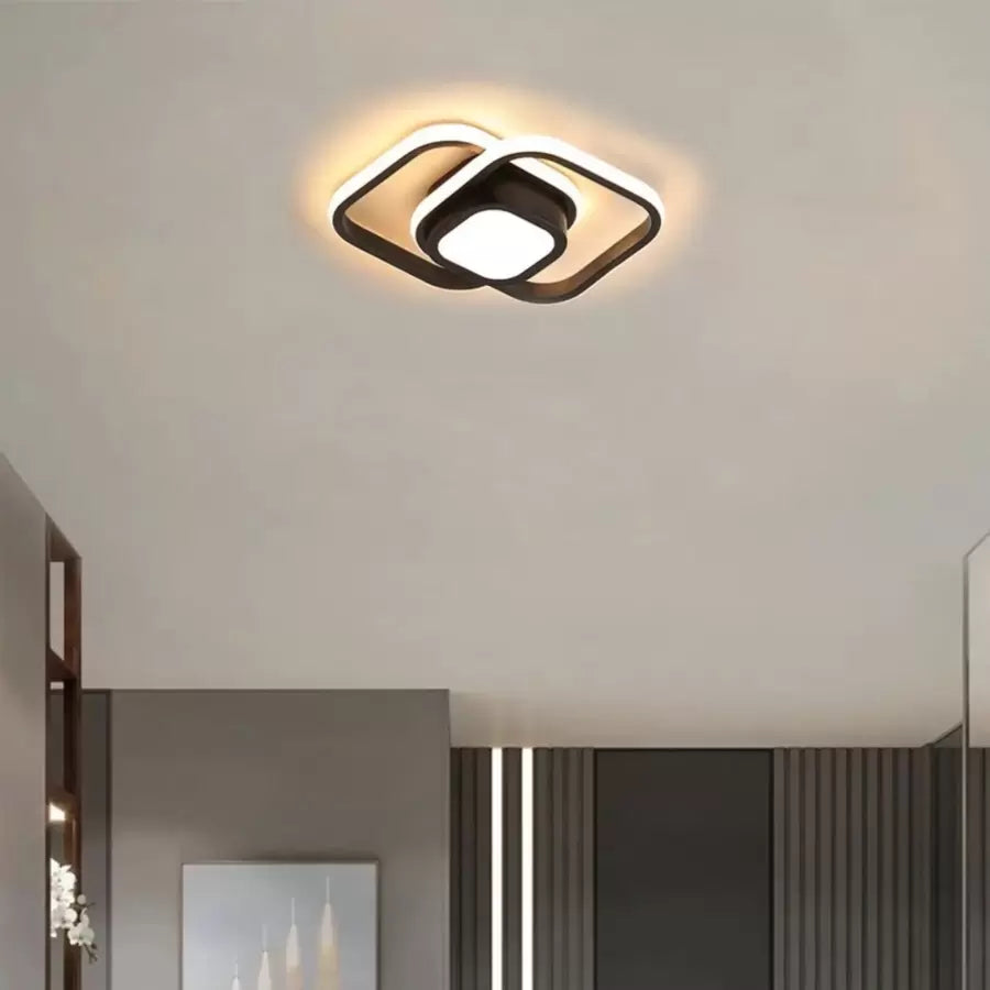 LUD LED DUOFORM, 25W, geometriai kialakítás, lekerekített négyzet, fekete, meleg/hideg/semleges fény