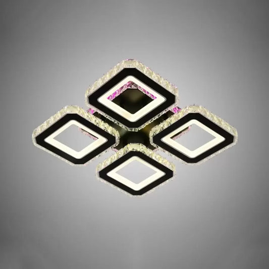 LED -csillár távirányítóval és Crystal Blakely RGB 74W, 4 négyzet