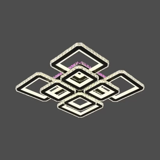 LED -csillár távirányítóval és Crystal Blakely RGB 163W, 8 négyzet