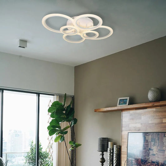 LED -csillár Betty 82W távirányítóval, 6 kör, hideg/forró/semleges fény, instabil, fehér