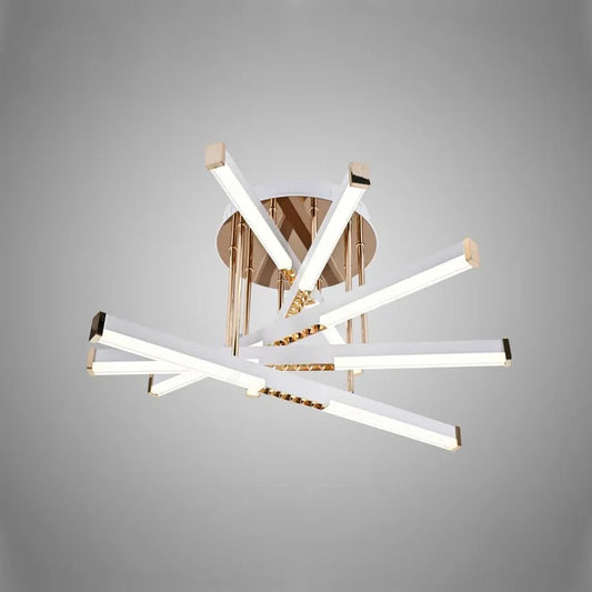 LED -csillár Cora 120W távirányítóval, 5 elem, lineáris, hideg/forró/semleges fény, instabil, fényes arany