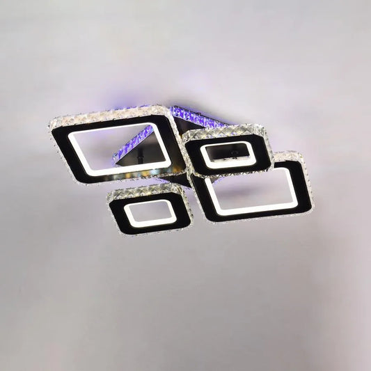 LED -csillár távirányítóval és Crystal Terrano RGB 162W, 4 négyzet