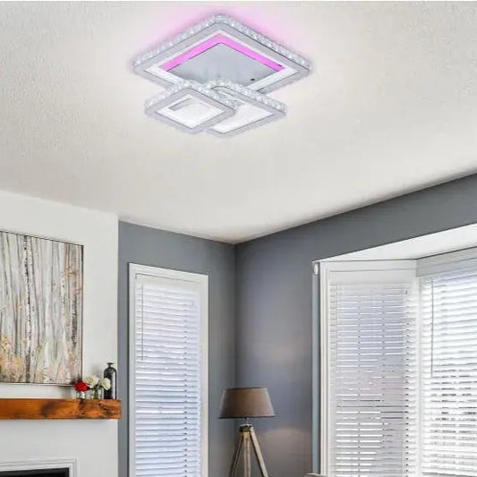 LED -csillár távirányítóval és Crystal Leila 154W, 3 négyzet