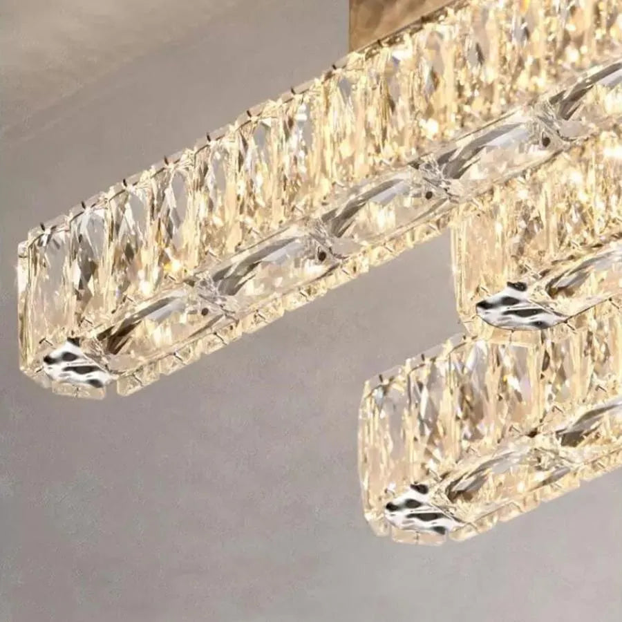 Priscila LED csillár, távirányítóval, 80W, Crystal, fényes króm, hulladék, meleg/hideg/semleges fény