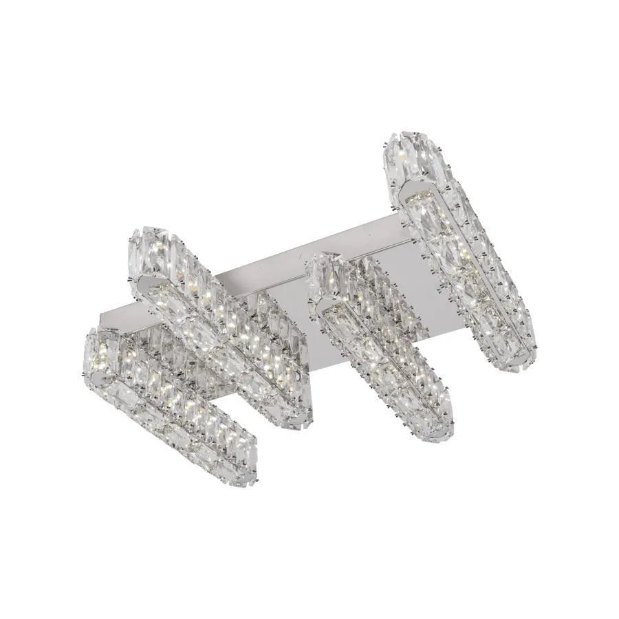 Priscila LED csillár, távirányítóval, 80W, Crystal, fényes króm, hulladék, meleg/hideg/semleges fény