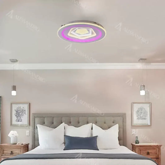 LED -csillár távirányítóval MEIRA RGB, 180W, hideg/forró/semleges fény, instabil, fehér