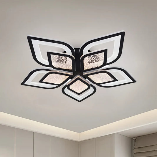 LED -csillár Dalia 170W távirányítóval, 5 szirom, hideg/forró/semleges fény, under, fekete