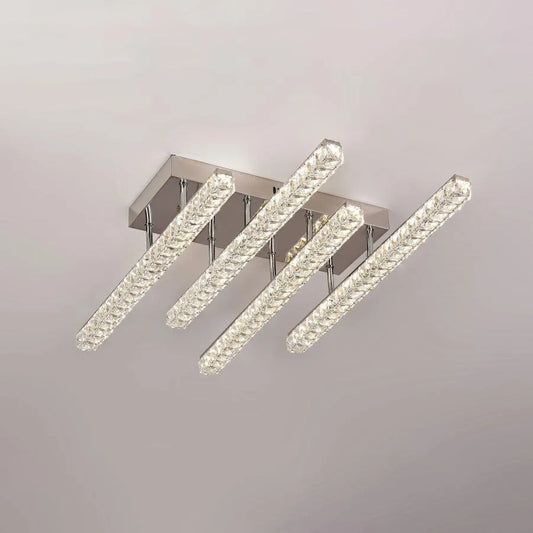 LED -csillár távirányítóval és Tejana Crystal 112W, lineáris, hideg/forró/semleges fény, instabil, fényes króm