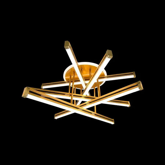 LED -csillár távirányítóval 90W, 6 elem, lineáris, hideg/forró/semleges fény, instabil, fehérarany