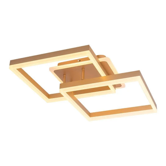 LED -csillár távirányítóval Arwen 142W, 2 négyzet, hideg/forró/semleges fény, instabil, arany