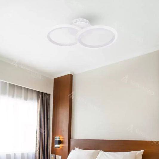 LED -csillár Betty 28W távirányítóval, 2 kör, hideg/forró/semleges fény, gerenda, fehér