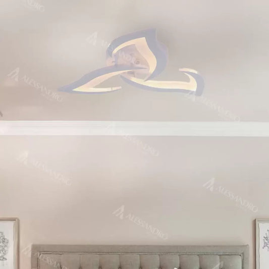 LED -csillár Lotus 34W távirányítóval, 3 szirm, hideg/forró/semleges fény, instabil, fehér