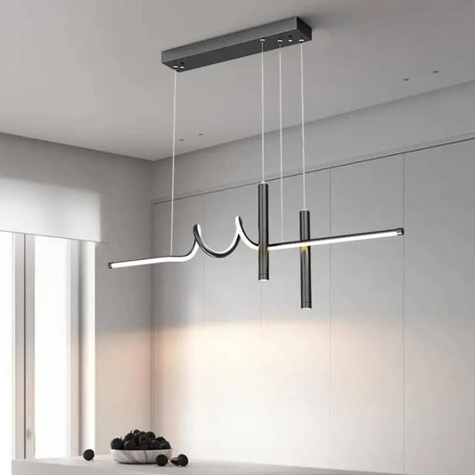 A LED -csillárot távirányítóval felfüggesztették Danna 35W, hideg/forró/semleges fény, instabil, fekete, állítható magasság