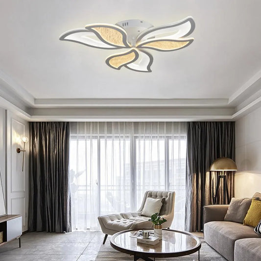 LED -csillár Kylen 144W távirányítóval, 6 elem, hideg/forró/semleges fény, fehér, fehér