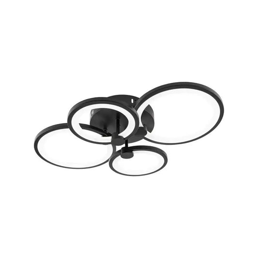 LED -csillár távirányítóval Alani 88W, 4 kör, hideg/forró/semleges fény, instabil, fekete