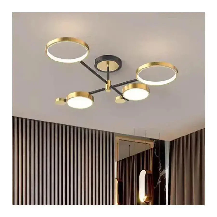LED -csillár távirányítócsoportokkal, 80W, Unkind, fekete és arany