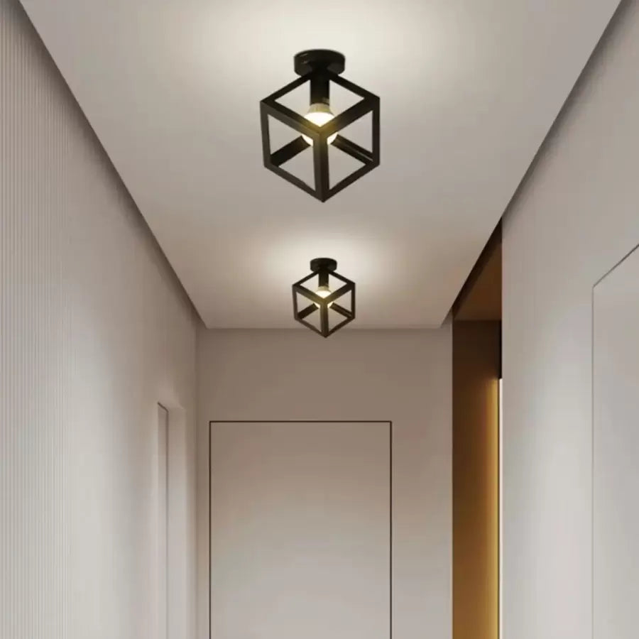 Lustra Cub forma - Struktur Mono, 1x E27, fekete, fém