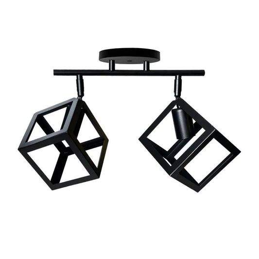 Lustra Cub Shape, Struktur duó, 2xe27, fekete, fém