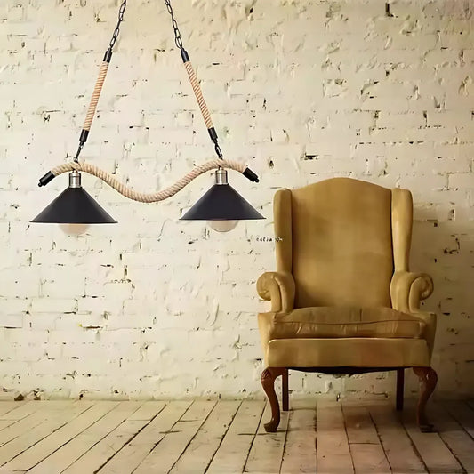 Lustrage vágy, 2*E27, barna, fém és zsineg