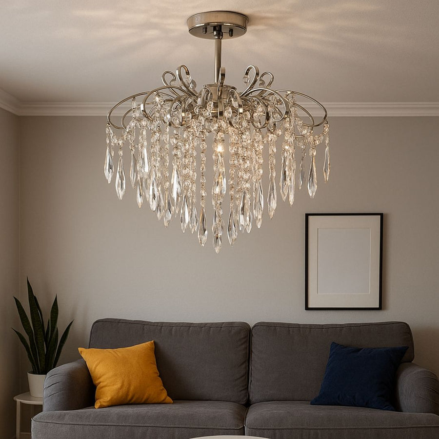 Crystal Chandelier Edinburgh Eleganza, 5xe27, 47 cm átmérőjű, fényes króm