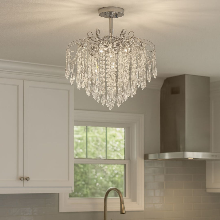 Crystal Chandelier Edinburgh Eleganza, 5xe27, 47 cm átmérőjű, fényes króm